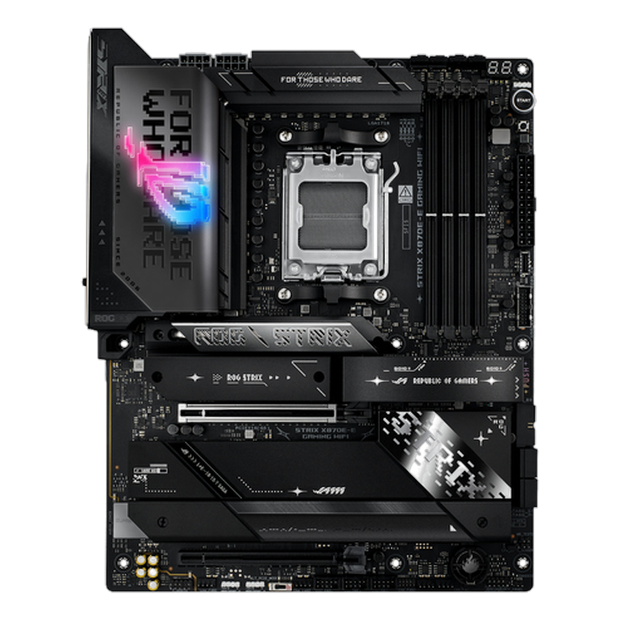 Asus ROG STRIX X870E-E GAMING WIFI — vue angle