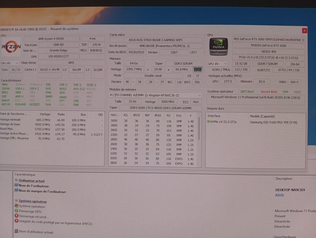 SWISS HARDWARE CORSAIR — Comme neuf — emballage ouvert