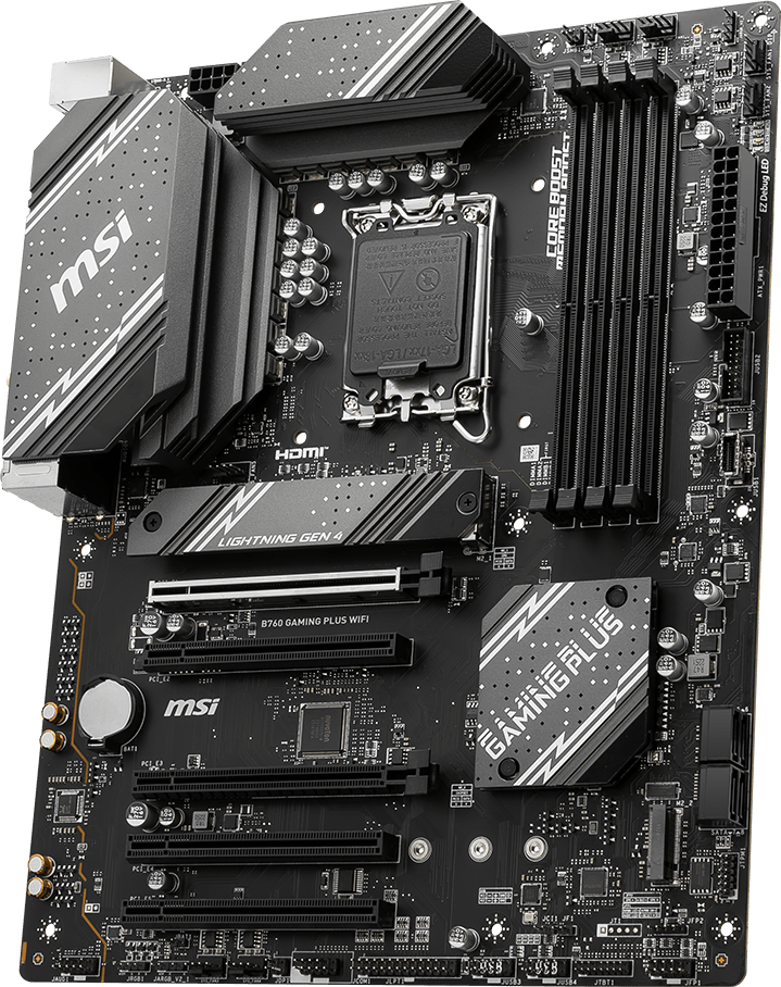 MSI B760 GAMING PLUS WIFI — vue d’ensemble
