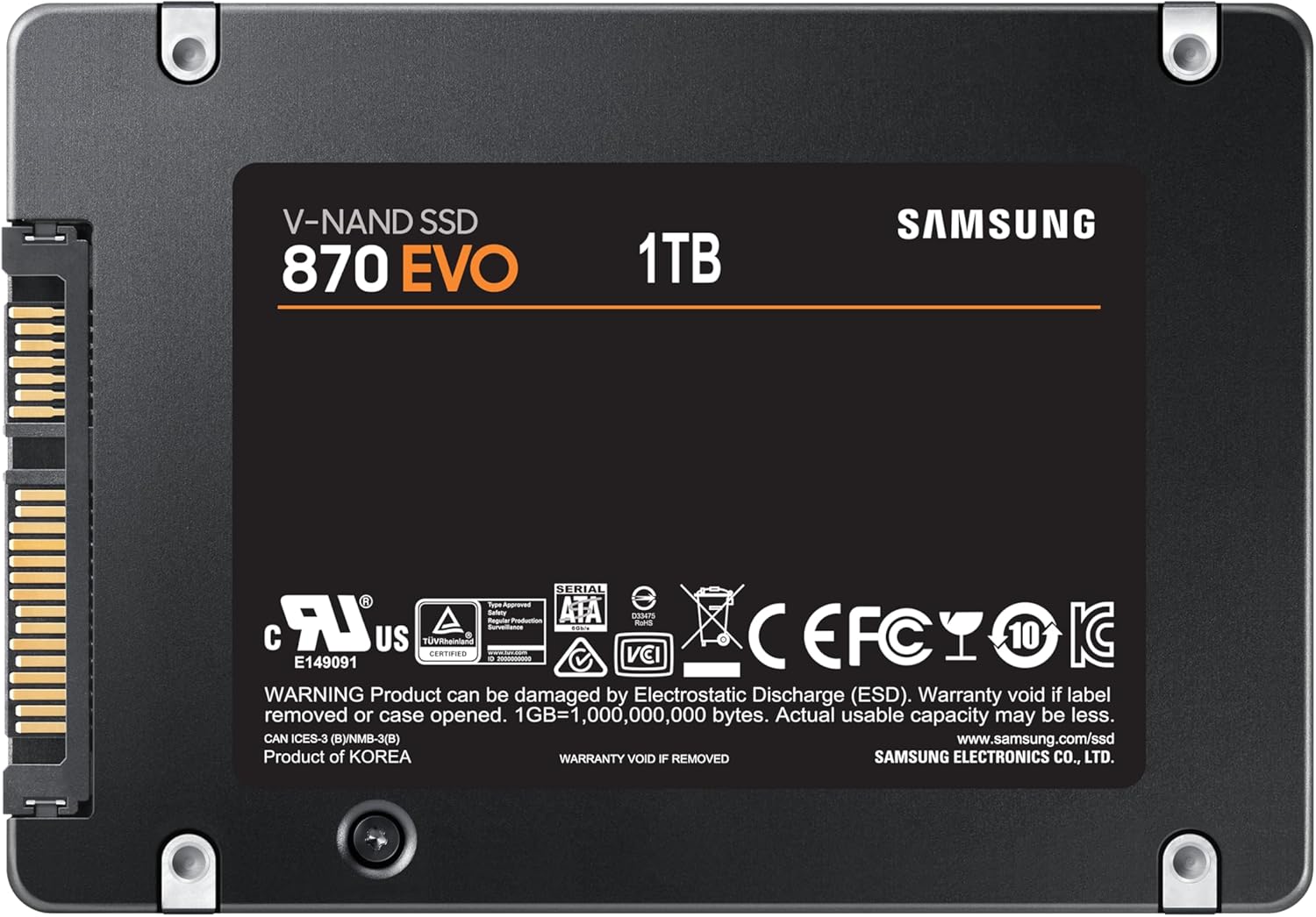 Samsung 870 EVO 1 To — vue d’ensemble