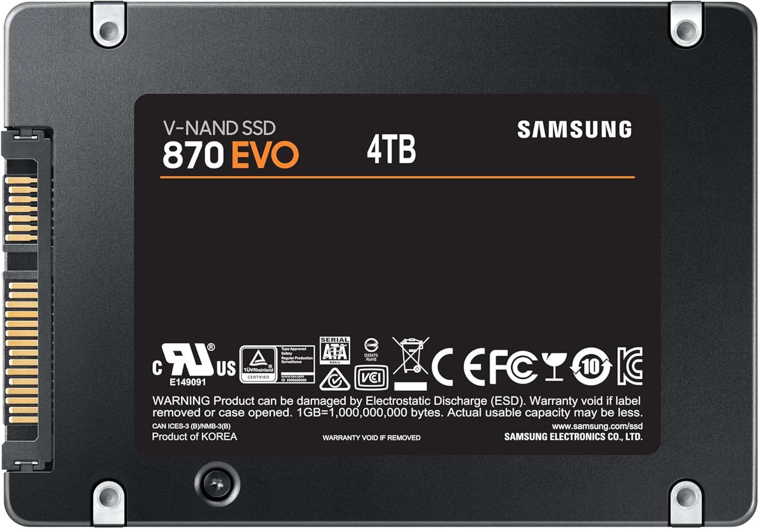 Samsung 870 EVO 4 To — vue d’ensemble