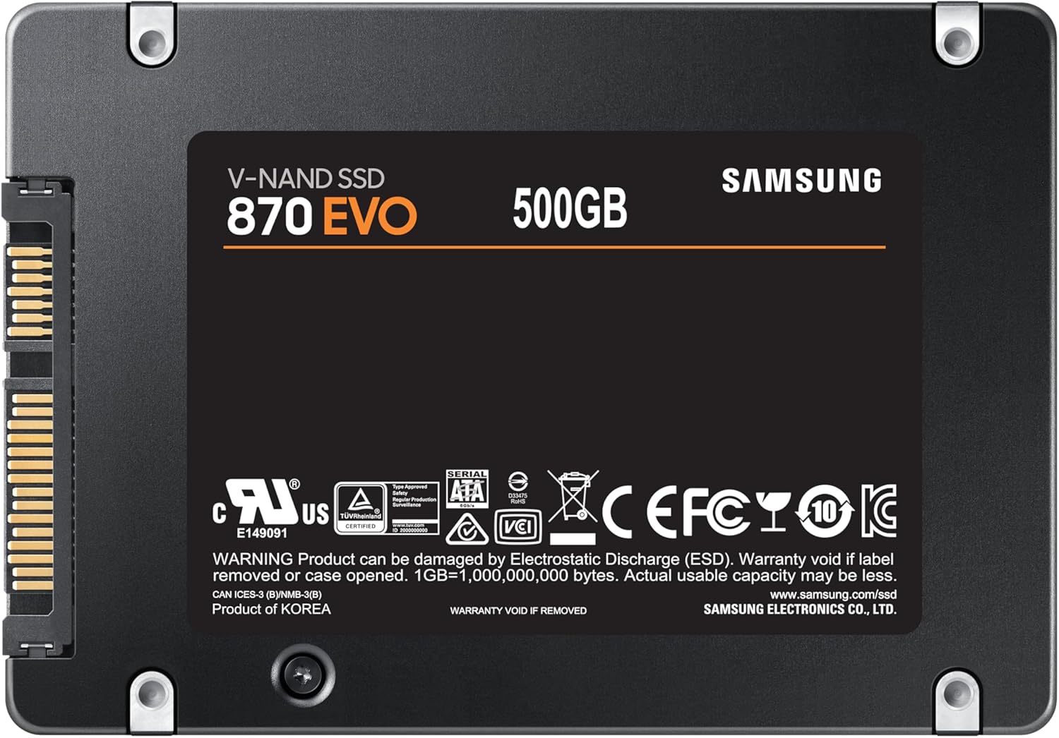 Samsung 870 EVO 500 Go — vue d’ensemble